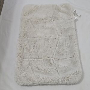 Potterybarn Quilted Plush Off White Faux Fur Rug